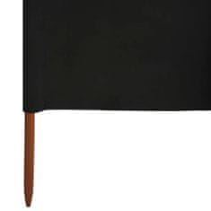 Greatstore 3-panelni vetrobran tkanina 400x160 cm črn