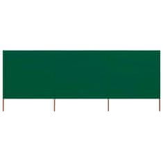 Vidaxl 3-panelni vetrobran tkanina 400x80 cm zelen