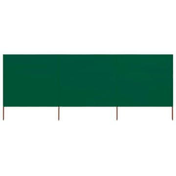 Vidaxl 3-panelni vetrobran tkanina 400x80 cm zelen