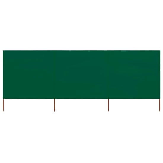Vidaxl 3-panelni vetrobran tkanina 400x80 cm zelen