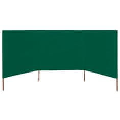 Vidaxl 3-panelni vetrobran tkanina 400x80 cm zelen