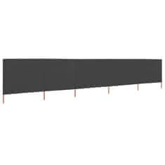 Vidaxl 5-panelni vetrobran tkanina 600x160 cm antraciten
