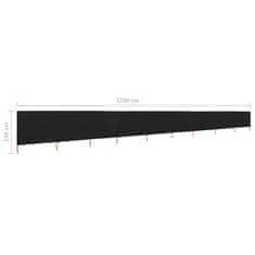 Vidaxl 9-panelni vetrobran tkanina 1200x120 cm črn