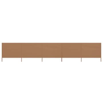Vidaxl 5-panelni vetrobran tkanina 600x160 cm taupe