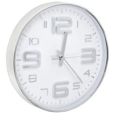 Vidaxl Stenska ura 30 cm srebrna