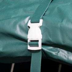 shumee Premični šotor za živino PVC 550 g/m2 3,3x16 m temno zelen