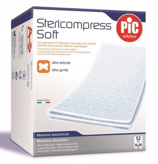 PIC Stericompress Soft sterilna gaza, 12 kosov, 7,5 x 7,5 cm