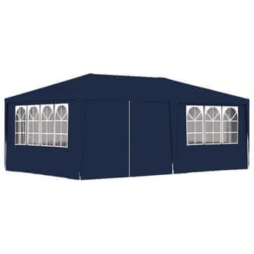 Vidaxl Profesionalen vrtni šotor s stranicami 4x6 m moder 90 g/m²