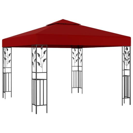 Vidaxl Paviljon 3x3 m vinsko rdeč