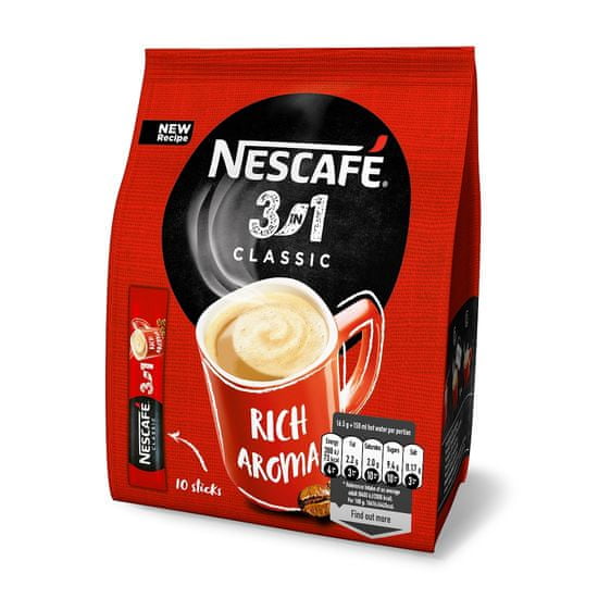 NESCAFÉ 3v1 Classic instant kava, v vrečkah, 10 x 16,5 g