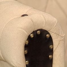 Vidaxl Chesterfield naslanjač rjavo pravo usnje