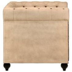 Vidaxl Chesterfield naslanjač rjavo pravo usnje