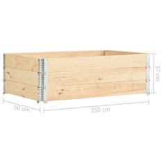 Vidaxl Paletni okvirji 3 kosi 50x150 cm trdna borovina