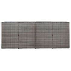 Vidaxl Lopa za štiri smetnjake antracitna 305x78x120 cm poli ratan