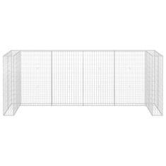 Vidaxl Gabionska stena za koše za smeti pocinkano jeklo 320x100x120 cm