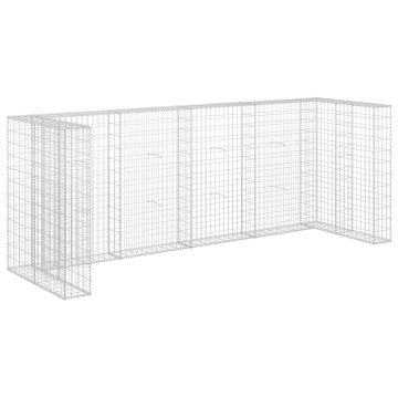 Vidaxl Gabionska stena za koše za smeti pocinkano jeklo 320x100x120 cm