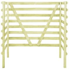 Vidaxl Dvojna lopa za smetnjake zelena 140x80x150 cm borovina