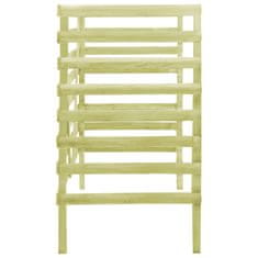 Vidaxl Dvojna lopa za smetnjake zelena 140x80x150 cm borovina