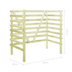 Vidaxl Dvojna lopa za smetnjake zelena 140x80x150 cm borovina