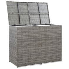 Vidaxl Dvojna lopa za smetnjake antracitna 153x78x120 cm poli ratan