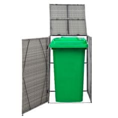 Vidaxl Enojna lopa za smetnjak antracitna 76x78x120 cm poli ratan