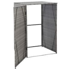 Vidaxl Enojna lopa za smetnjak antracitna 76x78x120 cm poli ratan