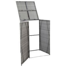 Vidaxl Enojna lopa za smetnjak antracitna 76x78x120 cm poli ratan