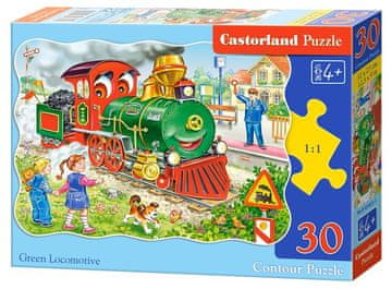 Castorland Puzzle Zelena lokomotiva 30 kosov