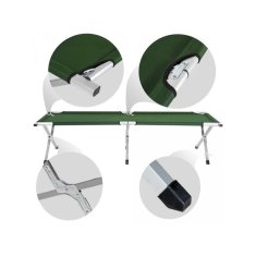 Inlea zložljiv kamping ležalnik CampSteel - zelen