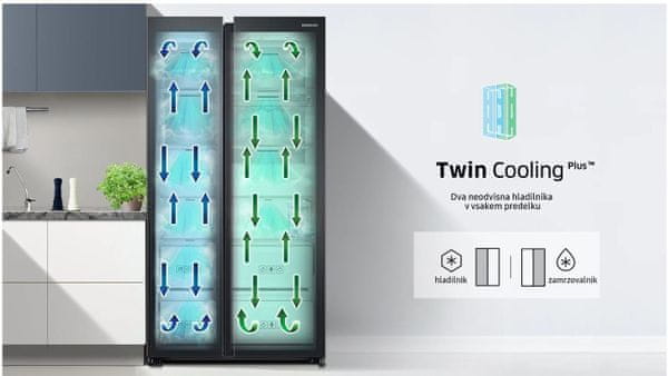 Twin Cooling Plus™ za optimalno vlago in svežino