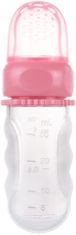 Canpol babies steklenička s silikonskim mrežastim ustnikom, roza