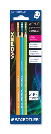Staedtler svinčnik Wopex, HB, 3/1, neon (zelen, oranžen, moder)