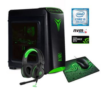 MEGA 4000S-Gamer namizni računalnik (PC-G495SGK), Razer miška, podloga, HP slušalke
