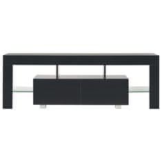 Vidaxl TV omarica z LED svetilkami visok sijaj črna 130x35x45 cm