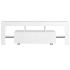 Vidaxl TV omarica z LED svetilkami visok sijaj bela 130x35x45 cm