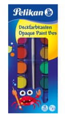 Pelikan akvarel vodene barvice, 12 barv + čopič