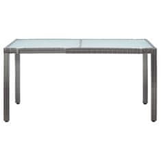 Vidaxl Vrtna miza siva 150x90x75 cm poli ratan