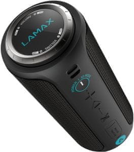 brezžični zvočnik lamax sounder 2 30 W dodatna moč v reži microSD bluetooth 5.0 razpon 15 m odličen zvok resnična brezžična stereo funkcija za seznanjanje z drugim zvočnikom za povečanje moči majhne velikosti ip67 vodoodpornost enakomerno porazdeli zvok v vseh smereh