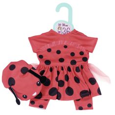 Zapf Creation Dolly Modna oblačila Ladybug, 36 cm