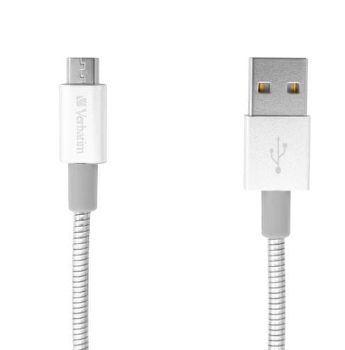 Verbatim Sync & Charge USB v micro USB kabel, 100 cm, srebrn (48862)