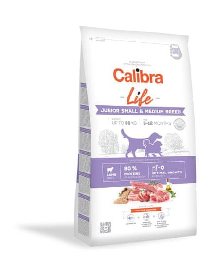Calibra Life Junior Small & Medium Breed hrana za pse z jagnjetino, 12 kg