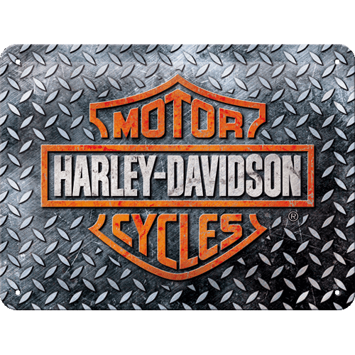 Postershop kovinski znak Harley-Davidson (Diamond Plate), 20x15 cm