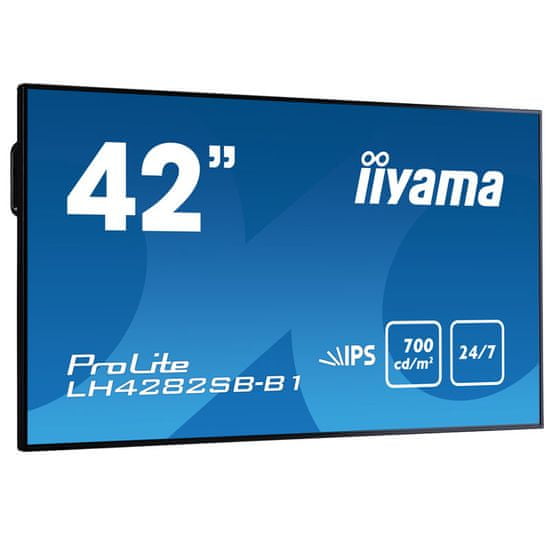 iiyama ProLite LED LCD informacijski monitor, 106,5cm, IPS, FHD (LH4282SB-B1)