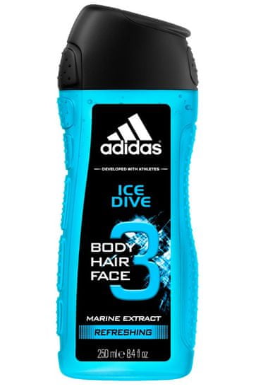 Adidas Ice Dive gel za prhanje, 3 v 1, 250 ml