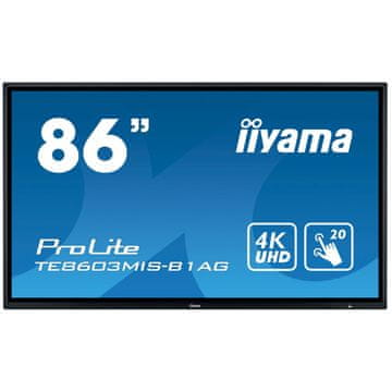 iiyama ProLite LCD interaktivni monitor, 217,4cm, 4K UHD, IPS, na dotik (TE8603MIS-B1AG)
