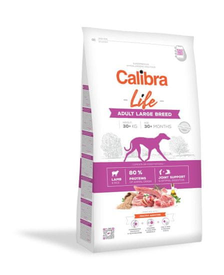 Calibra Life suha hrana za odrasle pse velikih pasem, z jagnjetino, 12 kg