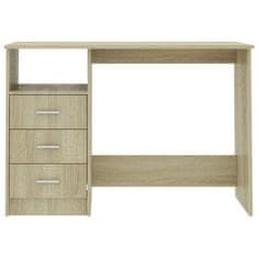 Vidaxl Pisalna miza s predali sonoma hrast 110x50x76 cm iverna plošča