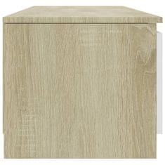 Vidaxl TV omarica bela in sonoma hrast 140x40x35,5 cm iverna plošča