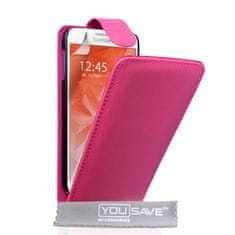 Yousave usnjeni flip ovitek Leather-Effect za Samsung Galaxy S6 Roza