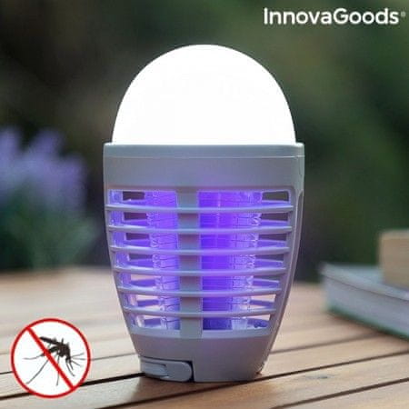 InnovaGoods 2-v-1 polnilna svetilka proti komarjem, LED lučka